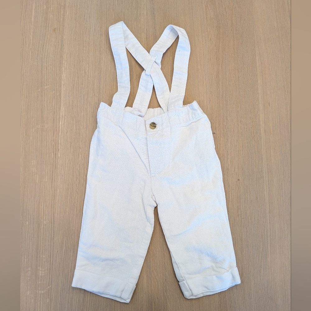 Janie and Jack White Overalls